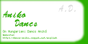 aniko dancs business card