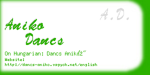 aniko dancs business card